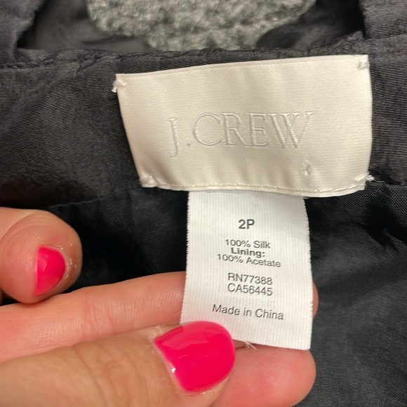 J Crew Womens Silk Ruffle Dress Cocktail Size 2 Petite Formal Wedding Prom Fancy - Picture 3 of 4